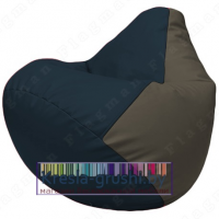 Бескаркасное кресло мешок Груша Г2.3-1517 (синий, серый)